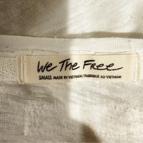 Free People | Long Sleeve White Pocket Tee w/ Scoop Neck, Oversized Fit - Picture 5 of 7